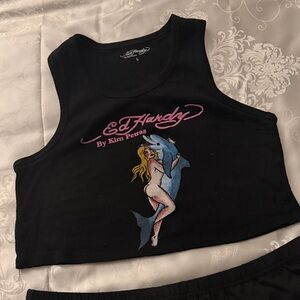 Ed Hardy Black Crop Top Tank